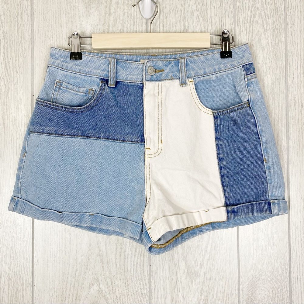 Colorblock Denim Women Shorts